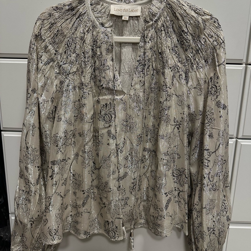 Love the Label Smocked Metallic Top